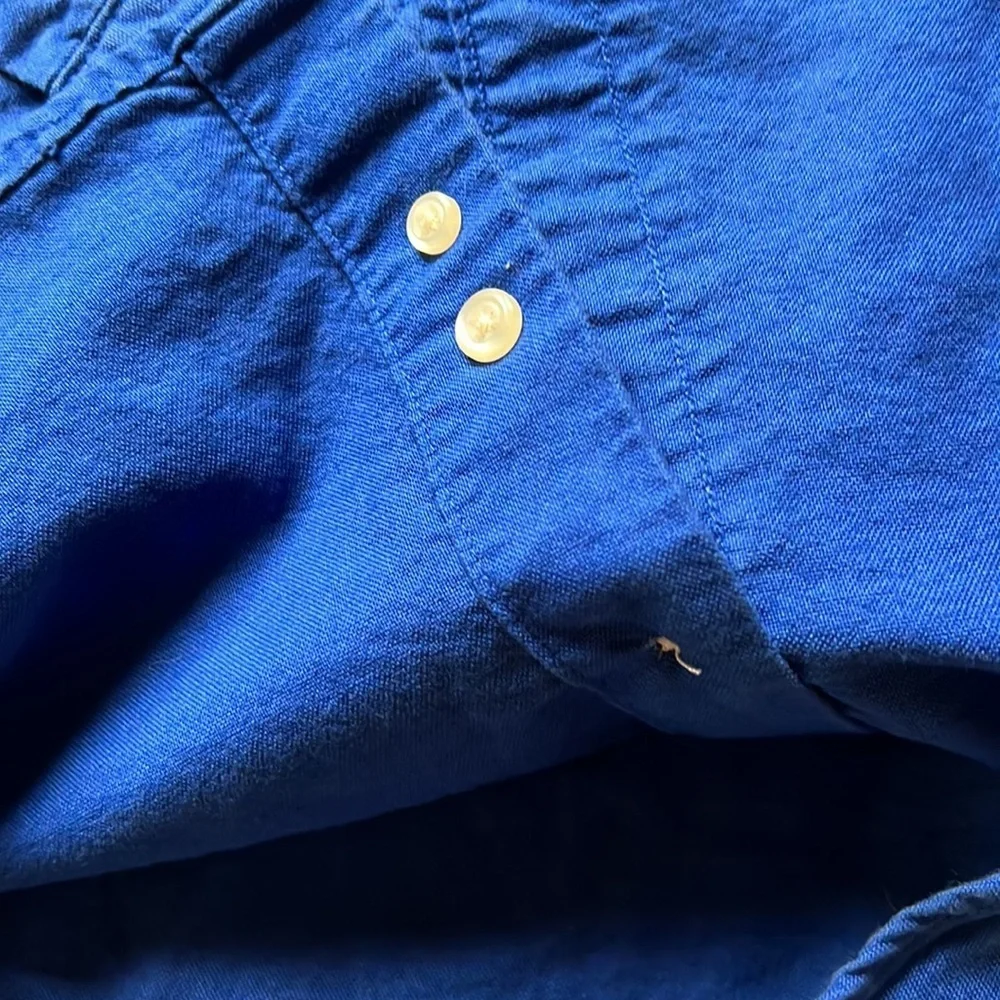 Ralph Lauren boys long sleeved Royal blue button down shirt size 7 and large EUC